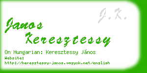 janos keresztessy business card